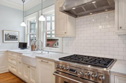 A second view of the beautifully updated main kitchen