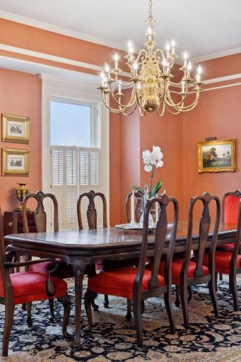 Rich millwork and warm tones create a striking dining experience