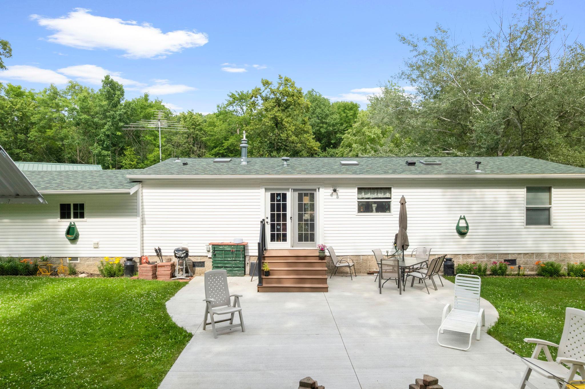 Low maintenance vinyl siding and the roof is just 3 years old.