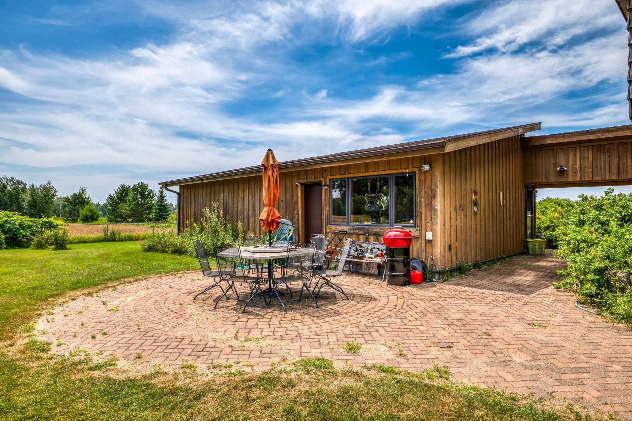 Back patio and garage game room
