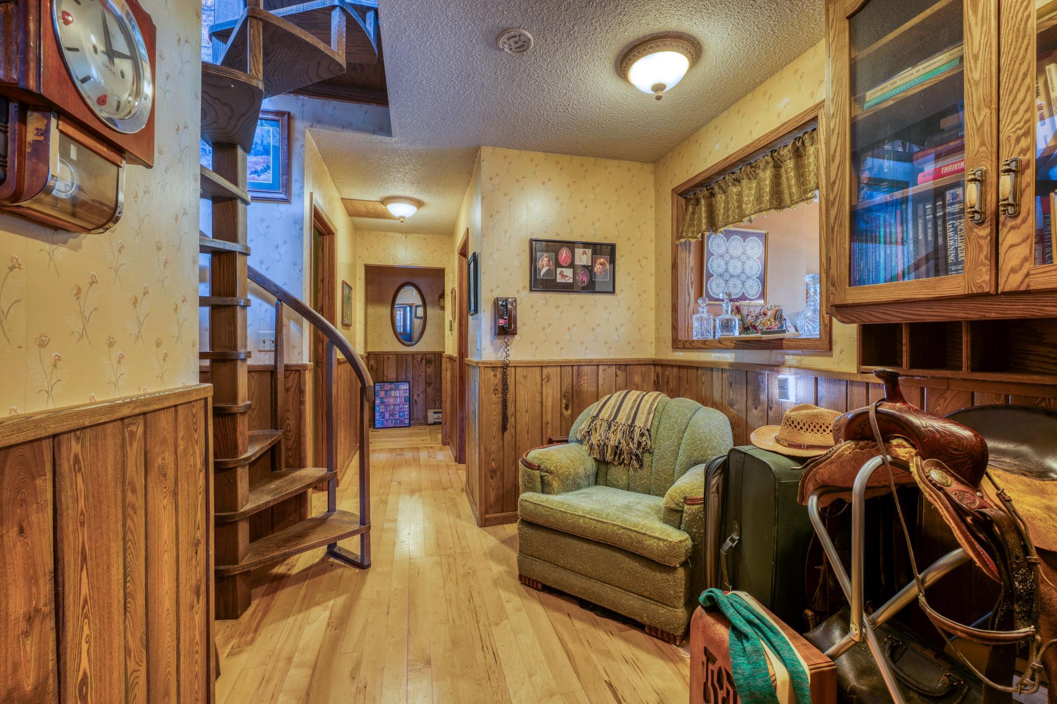 Spiral stair to owners suite