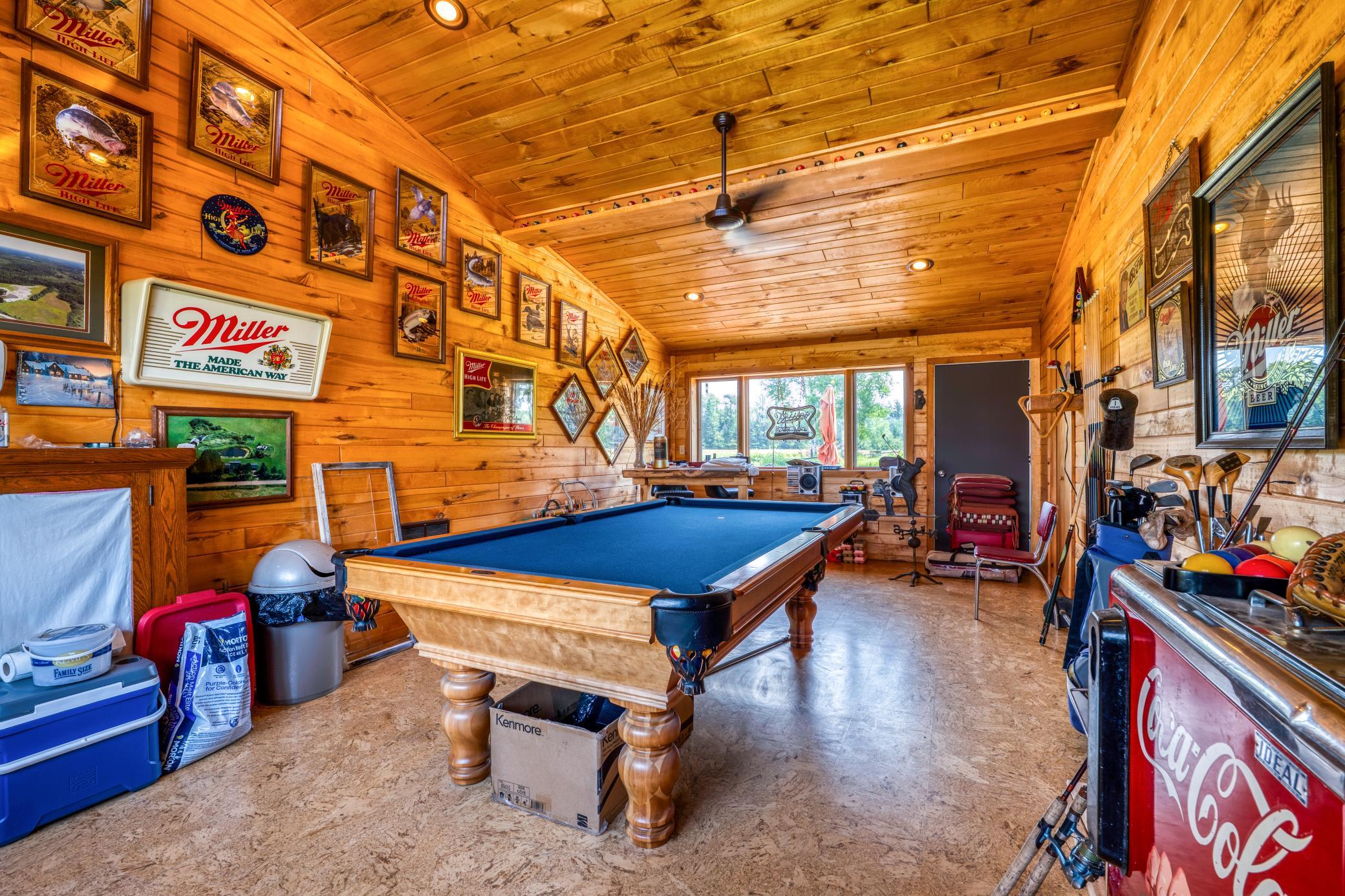 Game room attached to garage