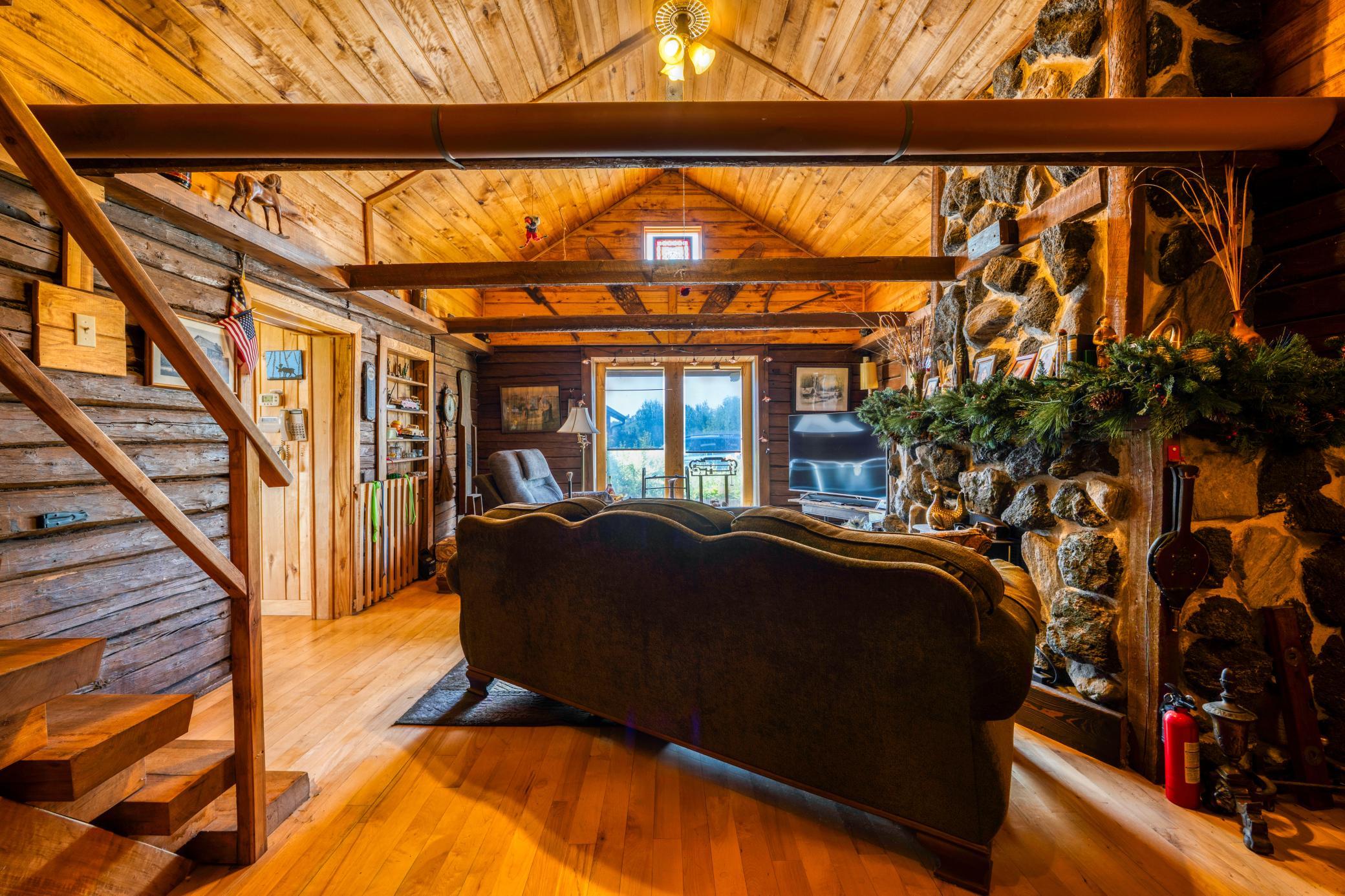 Original log cabin now living room