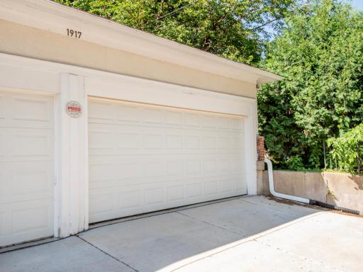 Two car garage with EV charger