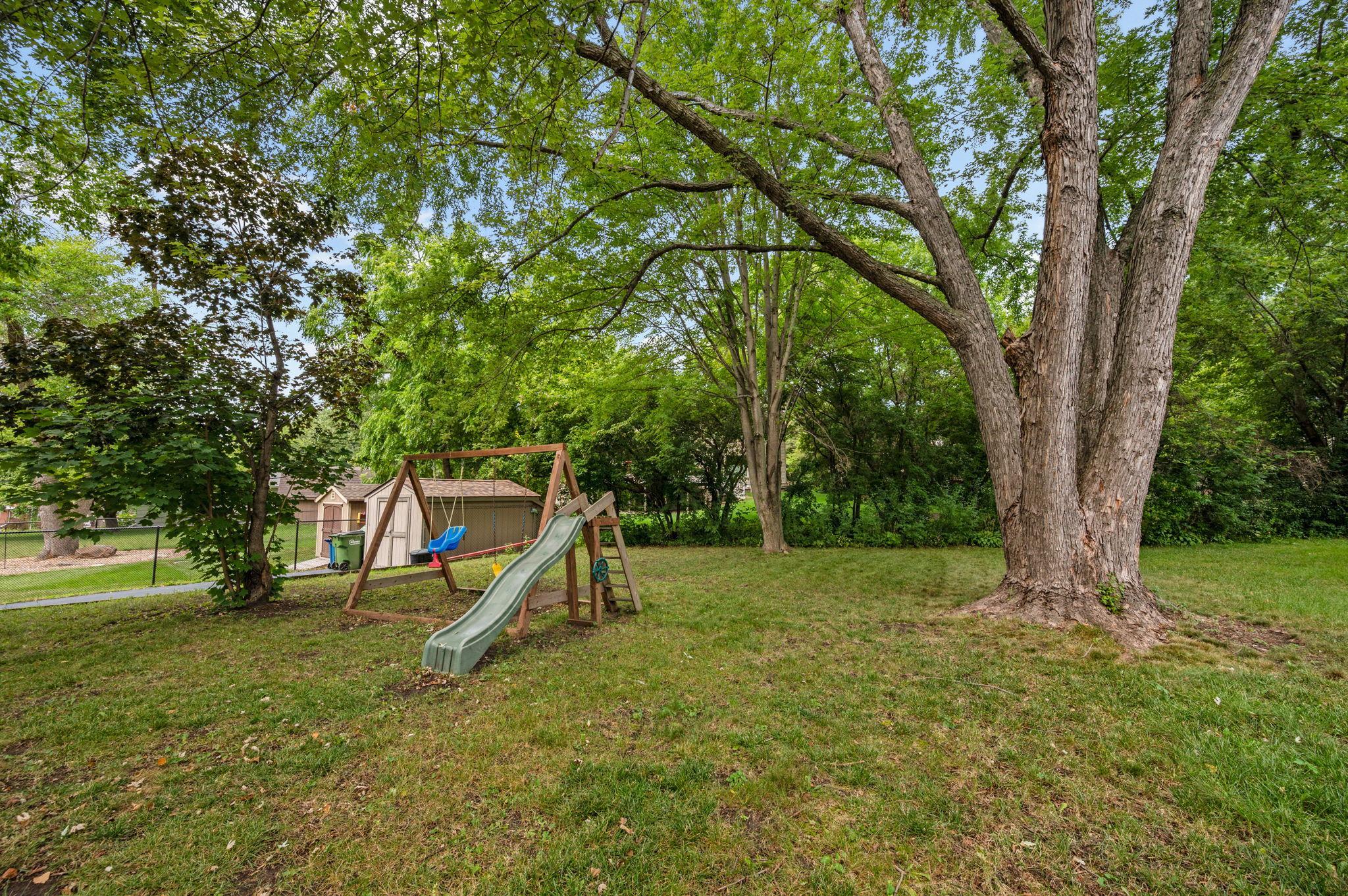 Backyard has plenty of room for outdoor fun!