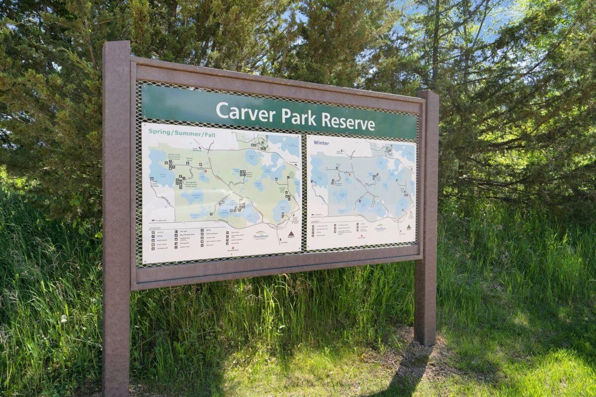 Miles of scenic trails connect Woodland Cove directly to Carver Park Reserve and Lowry Nature Center.