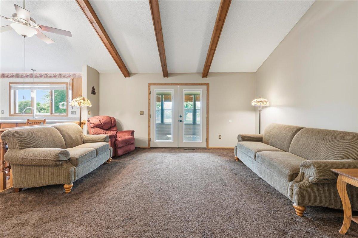 Vaulted open living area