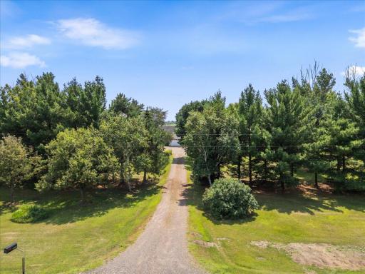 Driveway and trees provide privacy