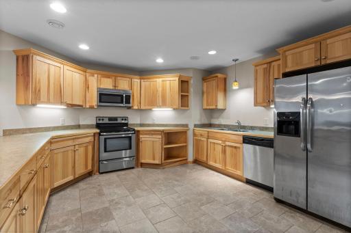 Updated lower level kitchen... be careful the In-Laws might want to move in too!
