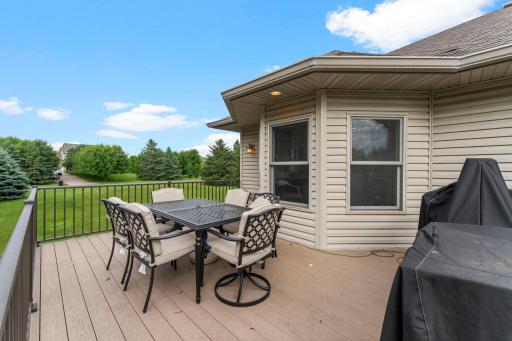 Upper patio for grilling and entertaining. No-maintenance composite deck!