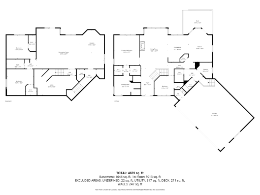 All floors = 4649 sq. ft. Attached garage = 1026 sq. ft