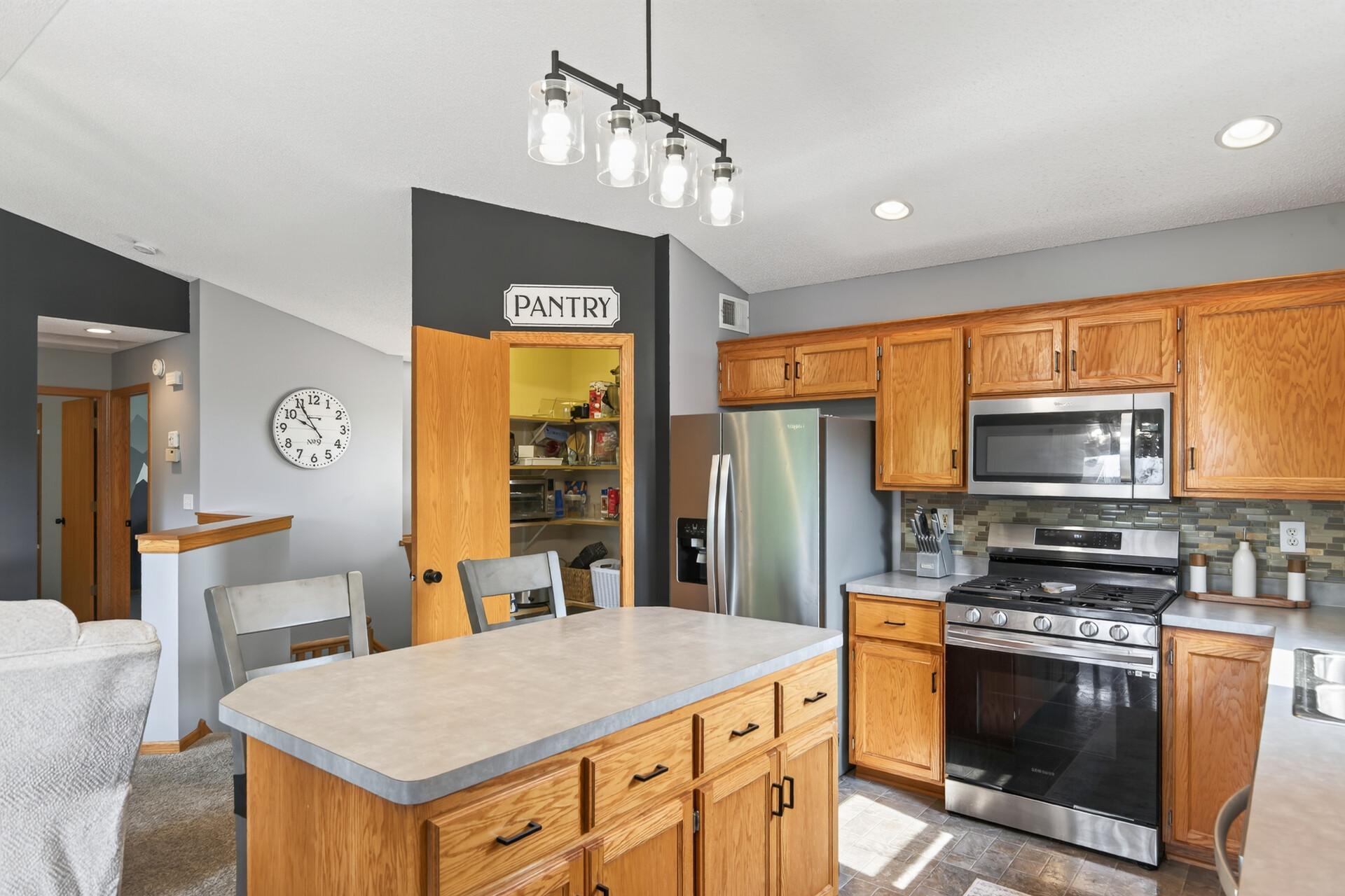 Kitchen island and pantry