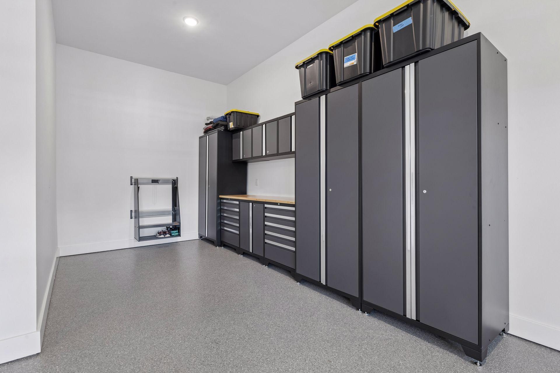 Additional garage storage space. *Free-standing shelves not included with sale*