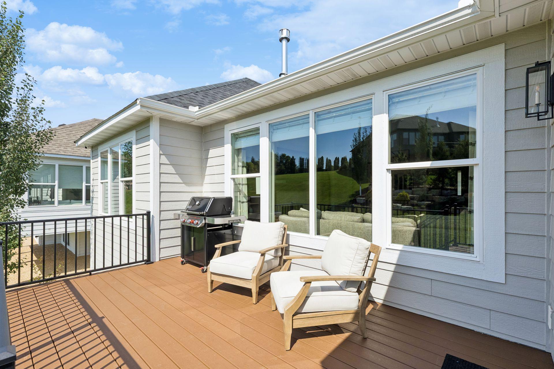 Maintenance-free deck off the sunroom.