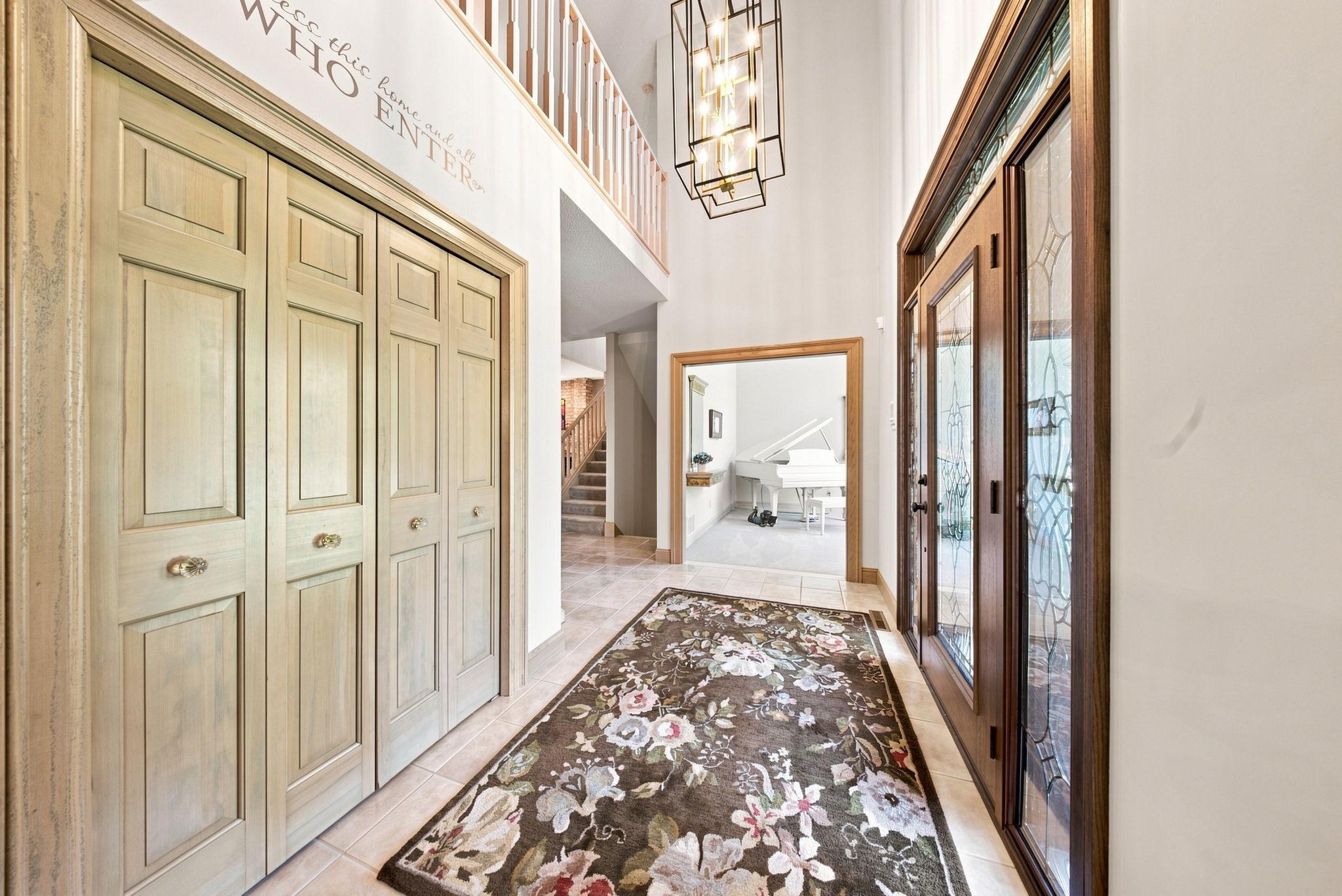 The two story entrance with it's soaring ceilings