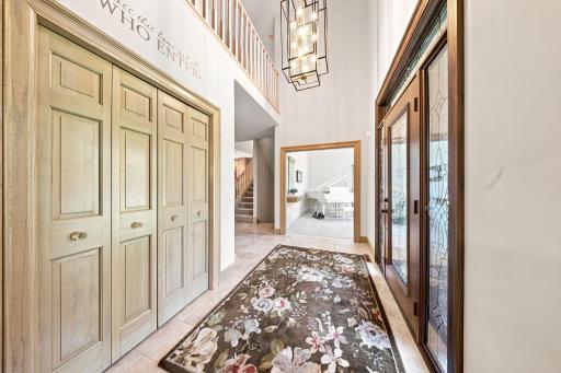 The two story entrance with it's soaring ceilings