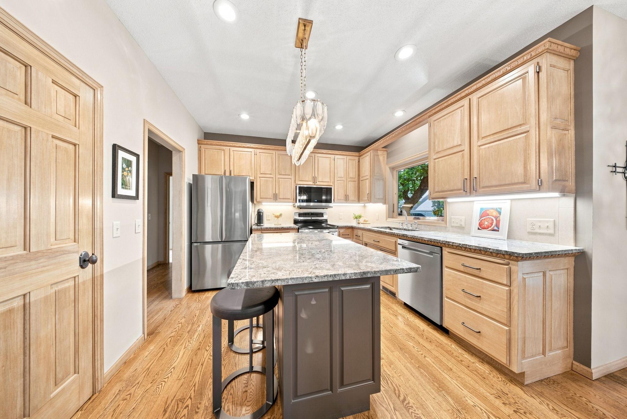 Gorgeous woodwork and granite countertops