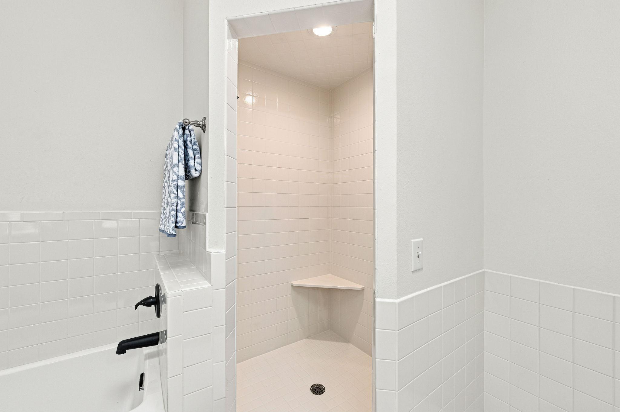 Large walk-in shower!