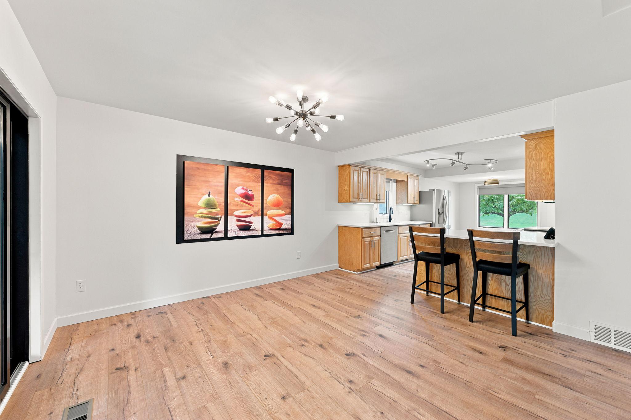 The large formal dining area is conveniently located next to the kitchen!
