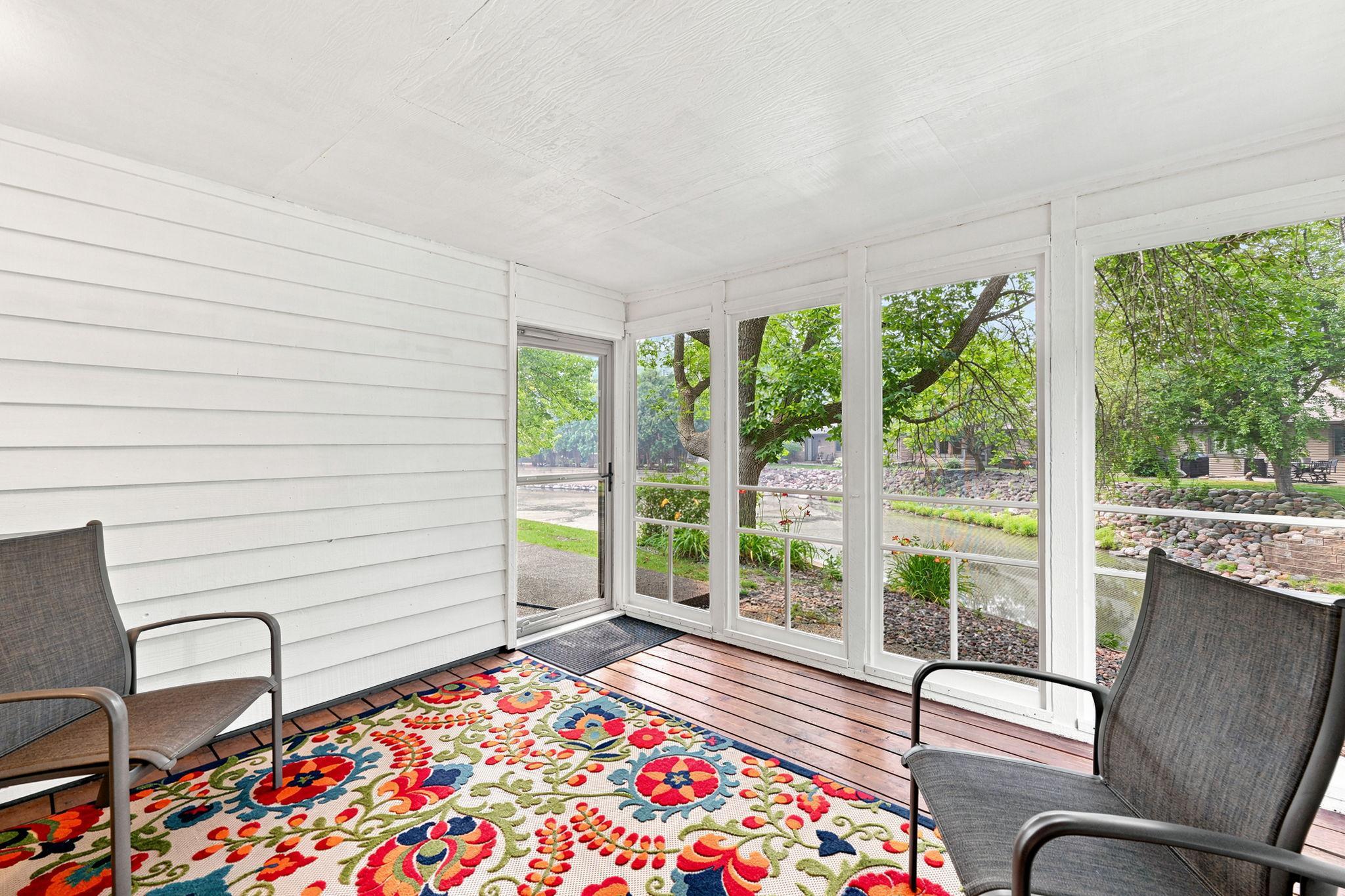 The screen porch walks out to the large patio!