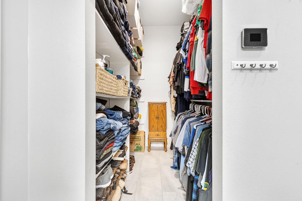Walk-in closet in the bathroom