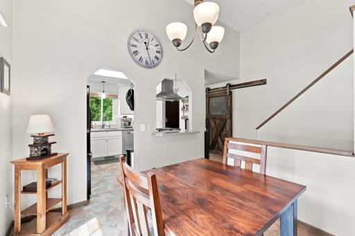 Such a beautiful space - notice the barn door!