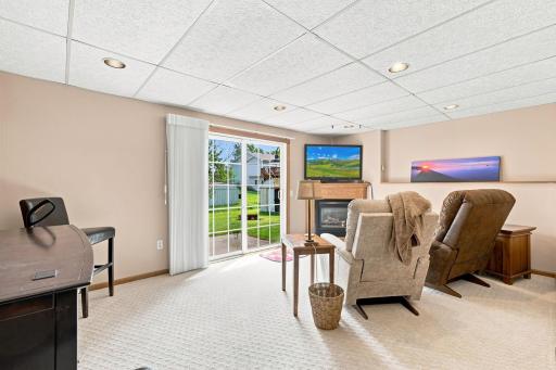 Lower Level family room walks out the backyard and small patio.