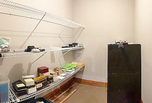 view looking into vault or secure storage area.