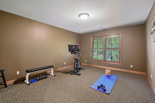 The sellers are using the sixth bedroom has an exercise room -this room faces the backyard.