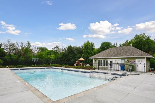 This property belongs to the boutique Whispering Creek enclave of just 36 homes. The shared amenities include an in-ground pool and pool house.