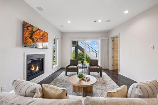 View of the lake as you come downstairs to entertain, sleep, relax or simply sit on your back patio. This lower level has so much to offer and the space and storage is jaw dropping.