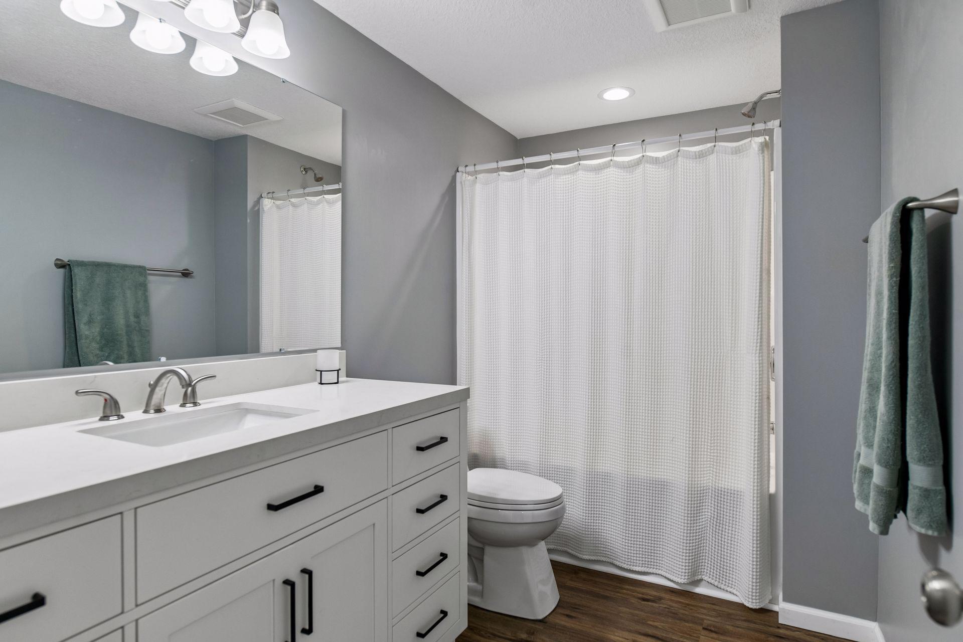 Full bathroom in lower level that has barely been used. Like NEW