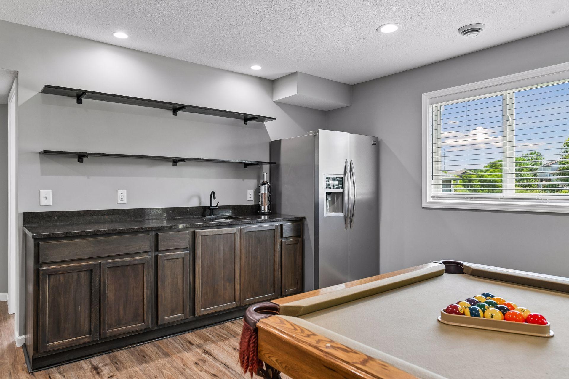 Close up of wet bar wall.