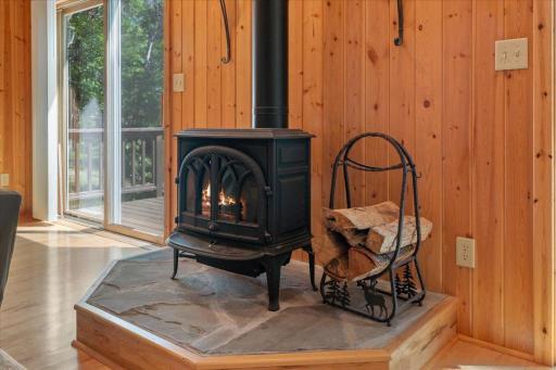 Enjoy the warmth of the fireplace on those cold winter days