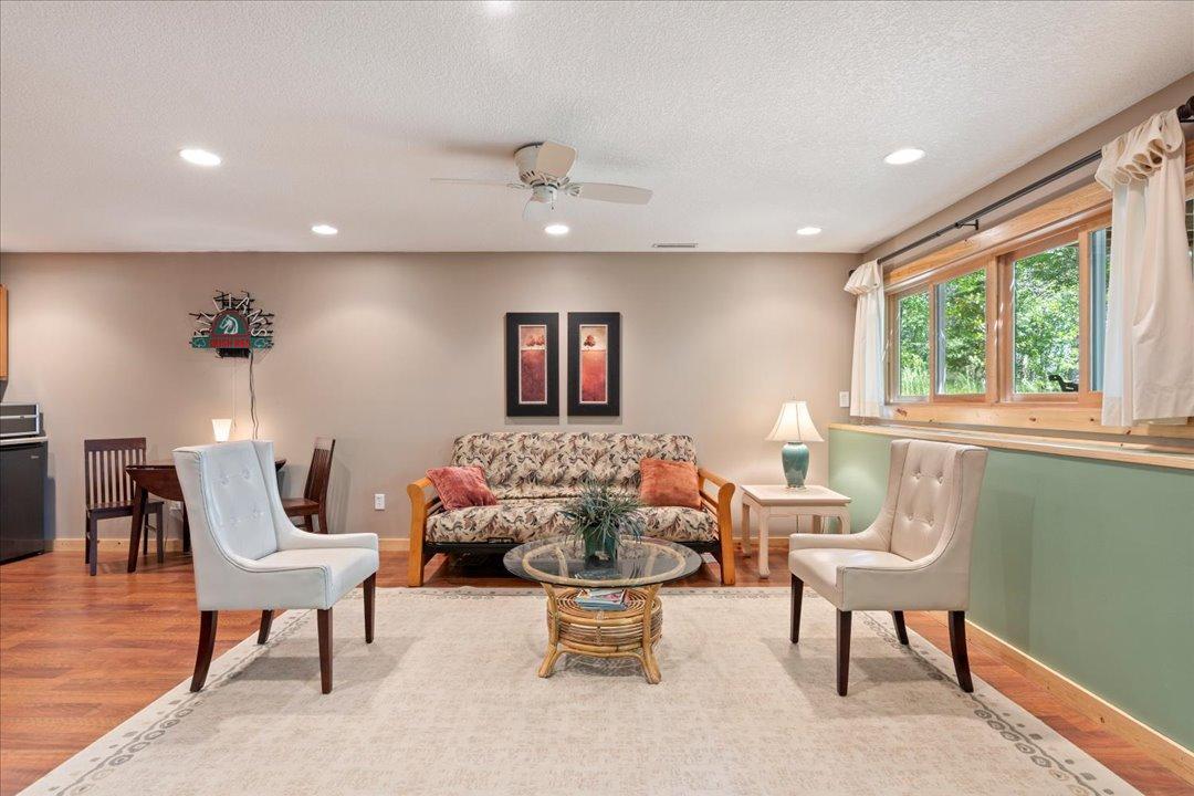 Lower level family room with great natural light