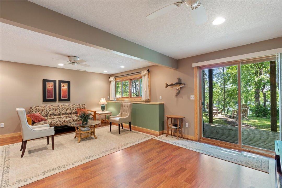 The walkout lower level provides an extension of the living space with additional areas for entertaining, relaxing, and enjoying time with family and friends