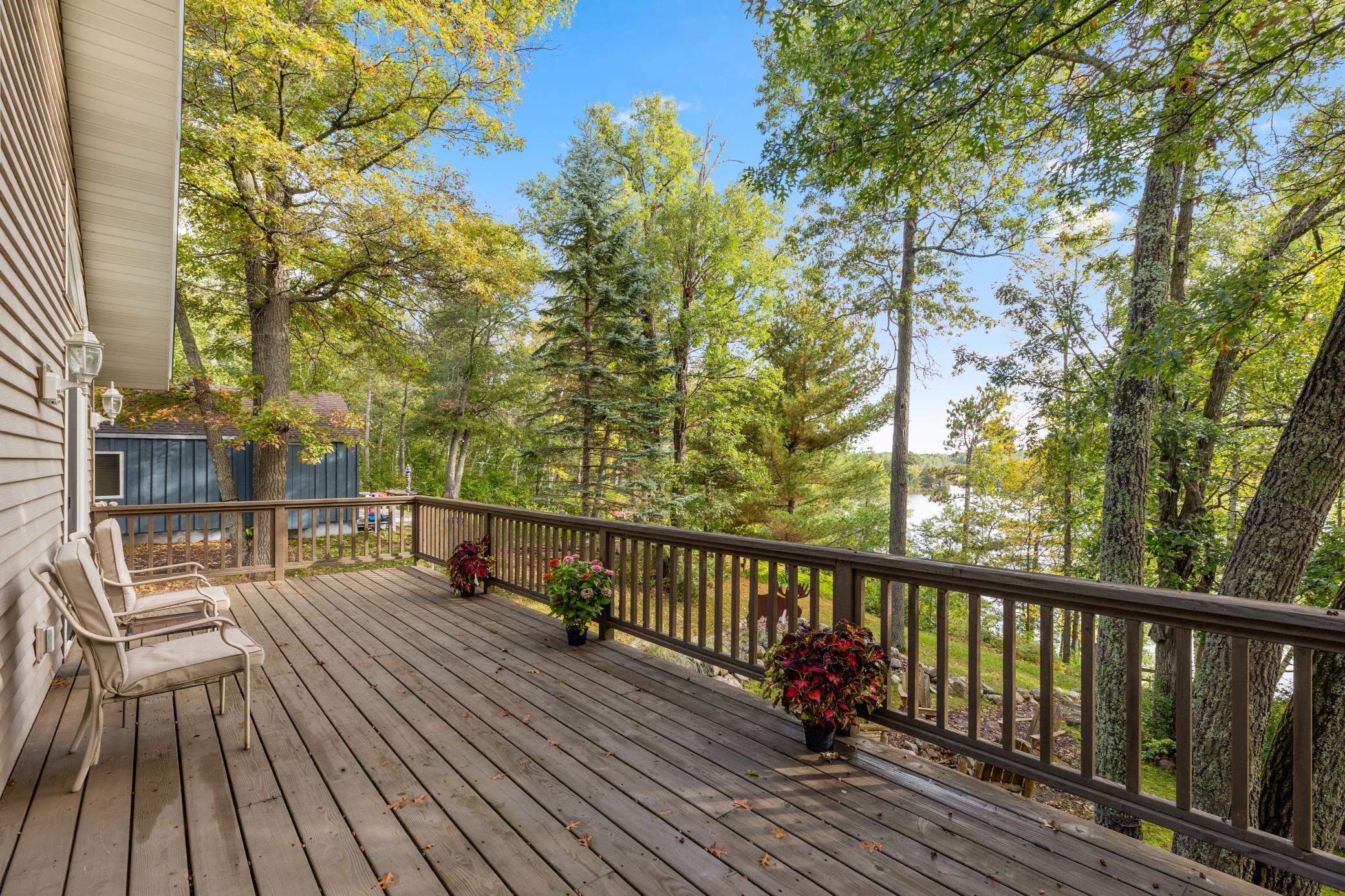 The spacious deck offers beautiful water views and the perfect place to enjoy the surrounding natural beauty