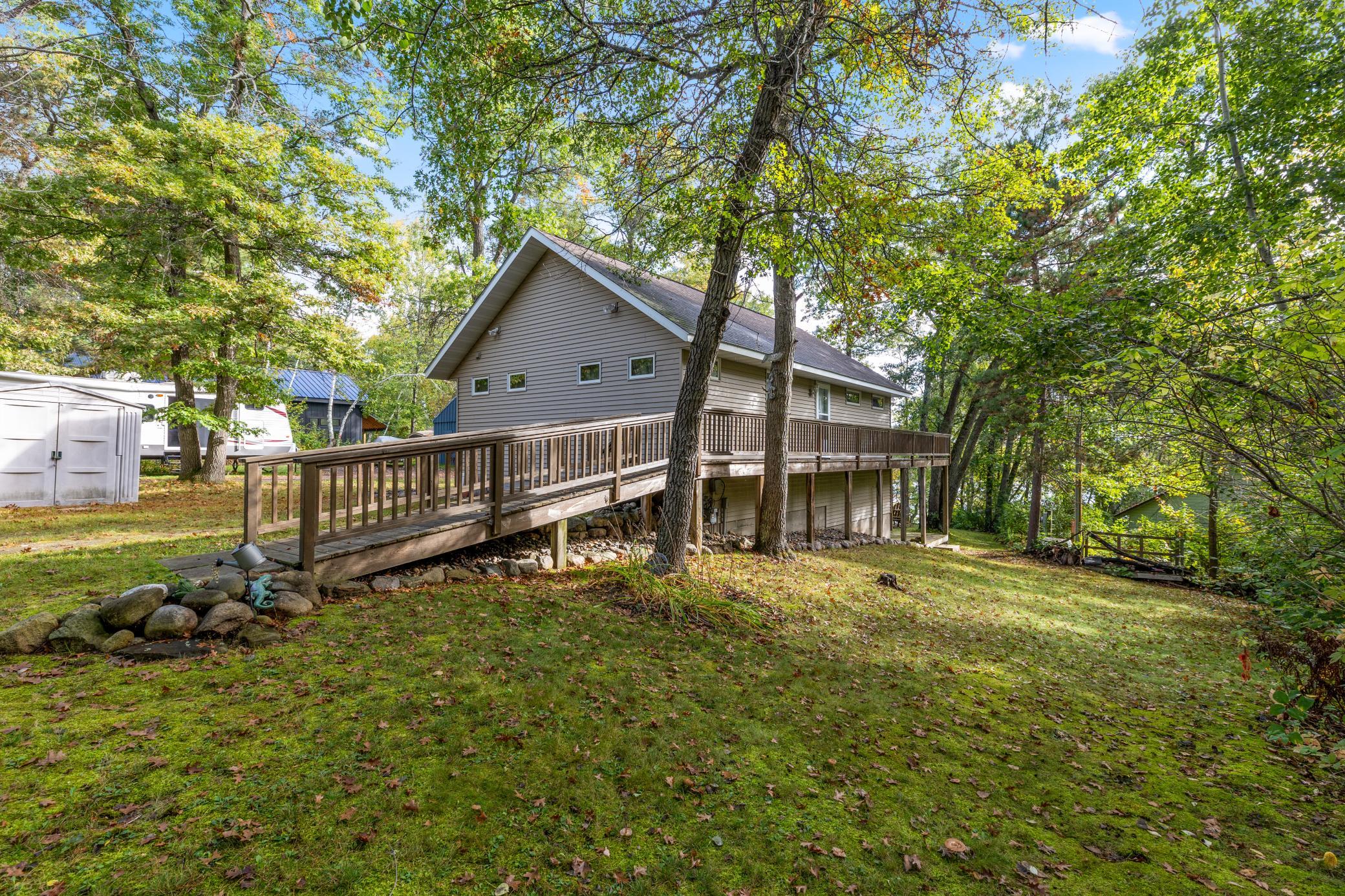 Home is easily accessible with a ramp leading up to the entry