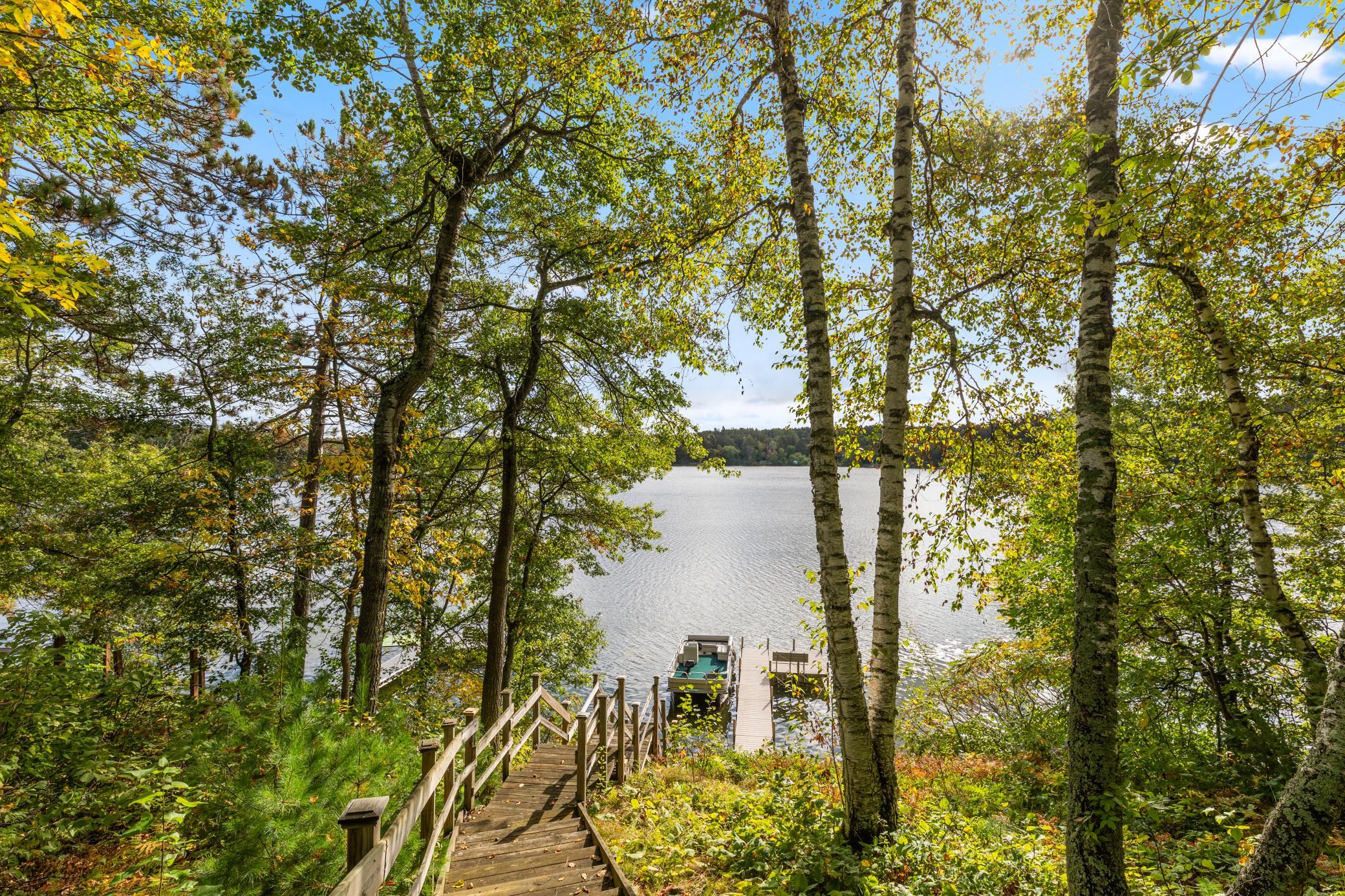 Staircase leads down to the dock