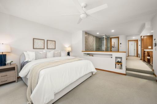 Unit owners have closed the half wall for a more intimate environment.