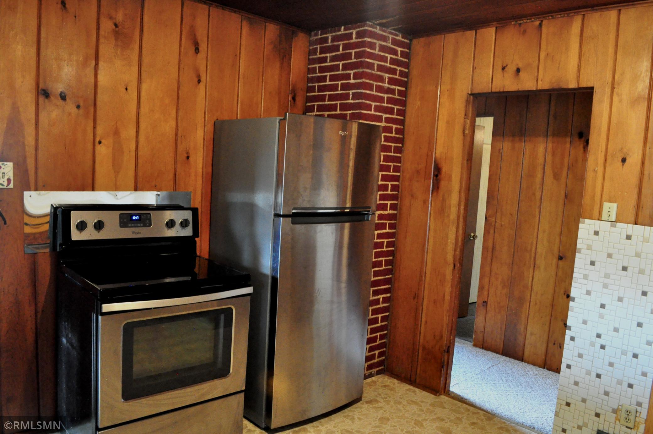 Kitchen appliances and original chimney