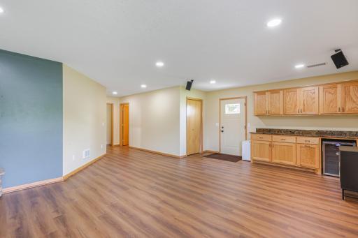 Downstairs living room with bar space