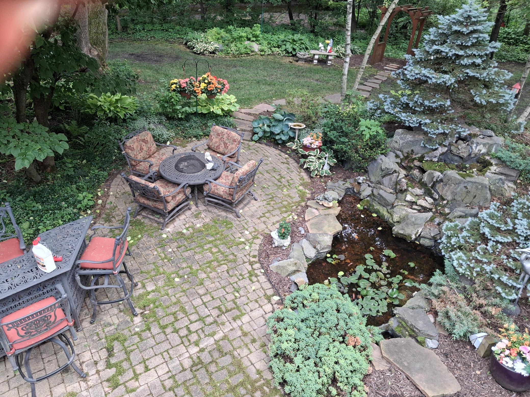 Firepit table along bar set up