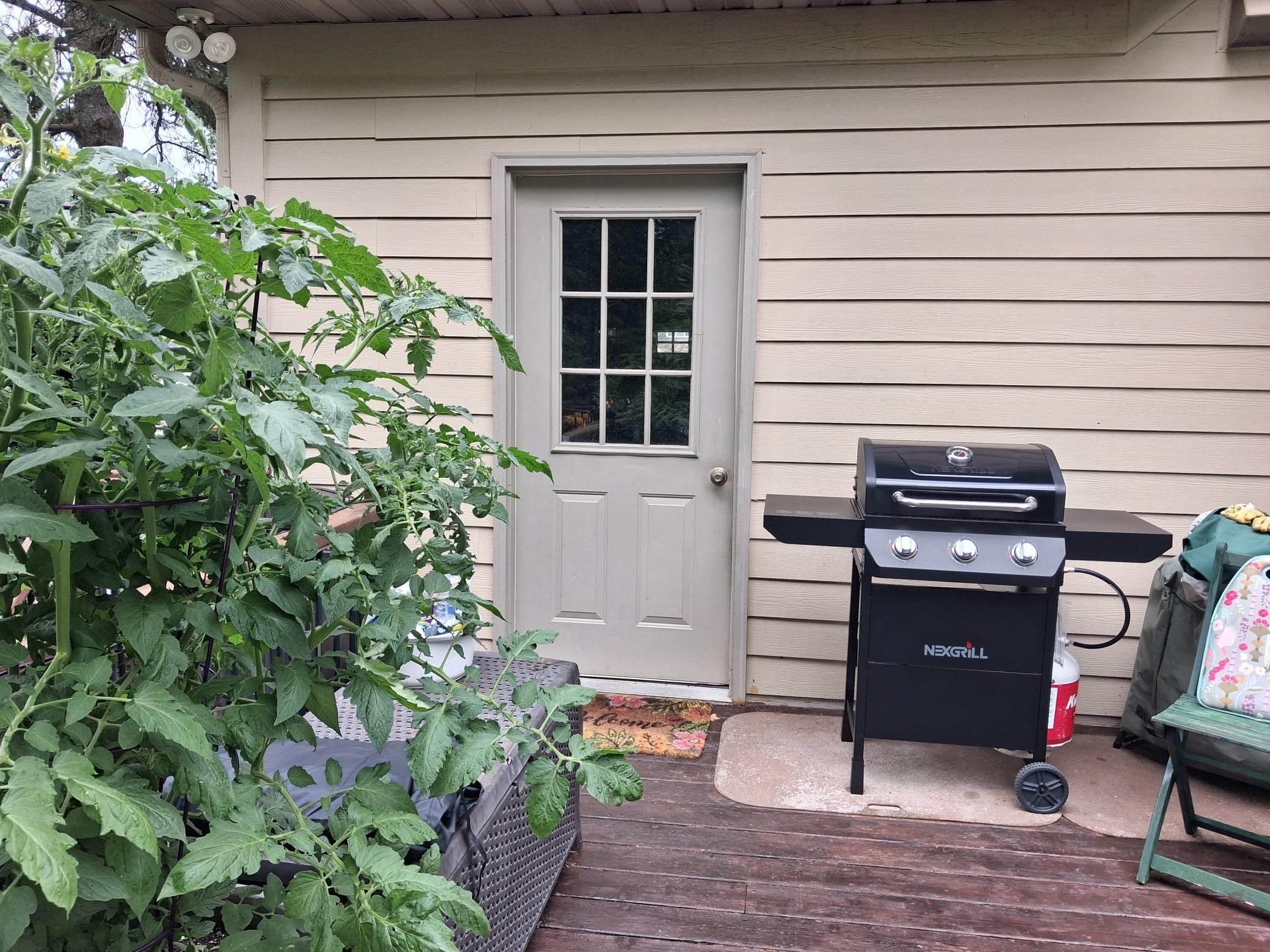outdoor "kitchen" space on deck
