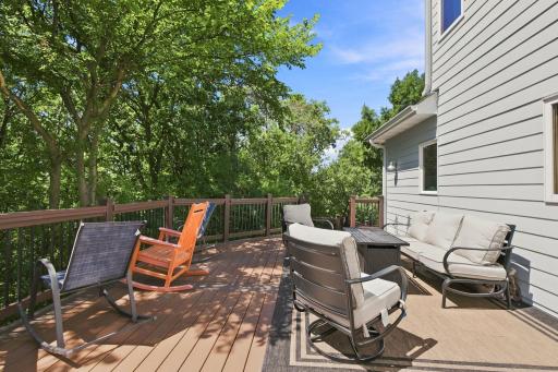 Private backyard deck, perfect for relaxing or entertaining guests.