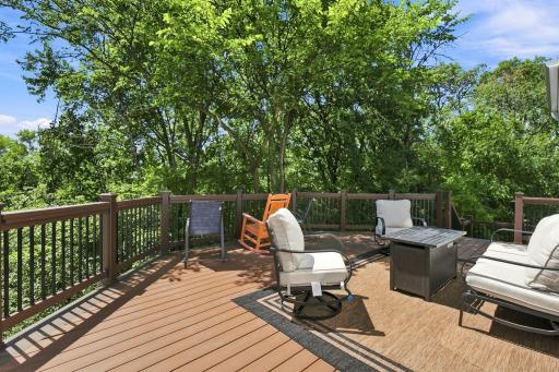 Expansive maintenance-free deck overlooking mature trees and nature.