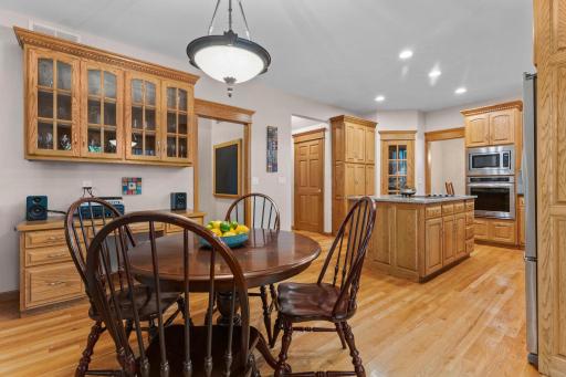 Endless cabinetry space in the kitchen keeps everything organized and within reach.