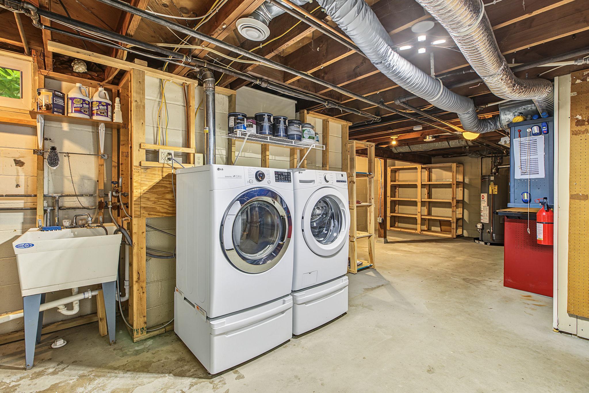 You don't have to sacrifice storage for all the finished square footage this home has to offer! There is a large utility room with newer washer/dryer and newer water heater. There is also a work bench and storage shelves!