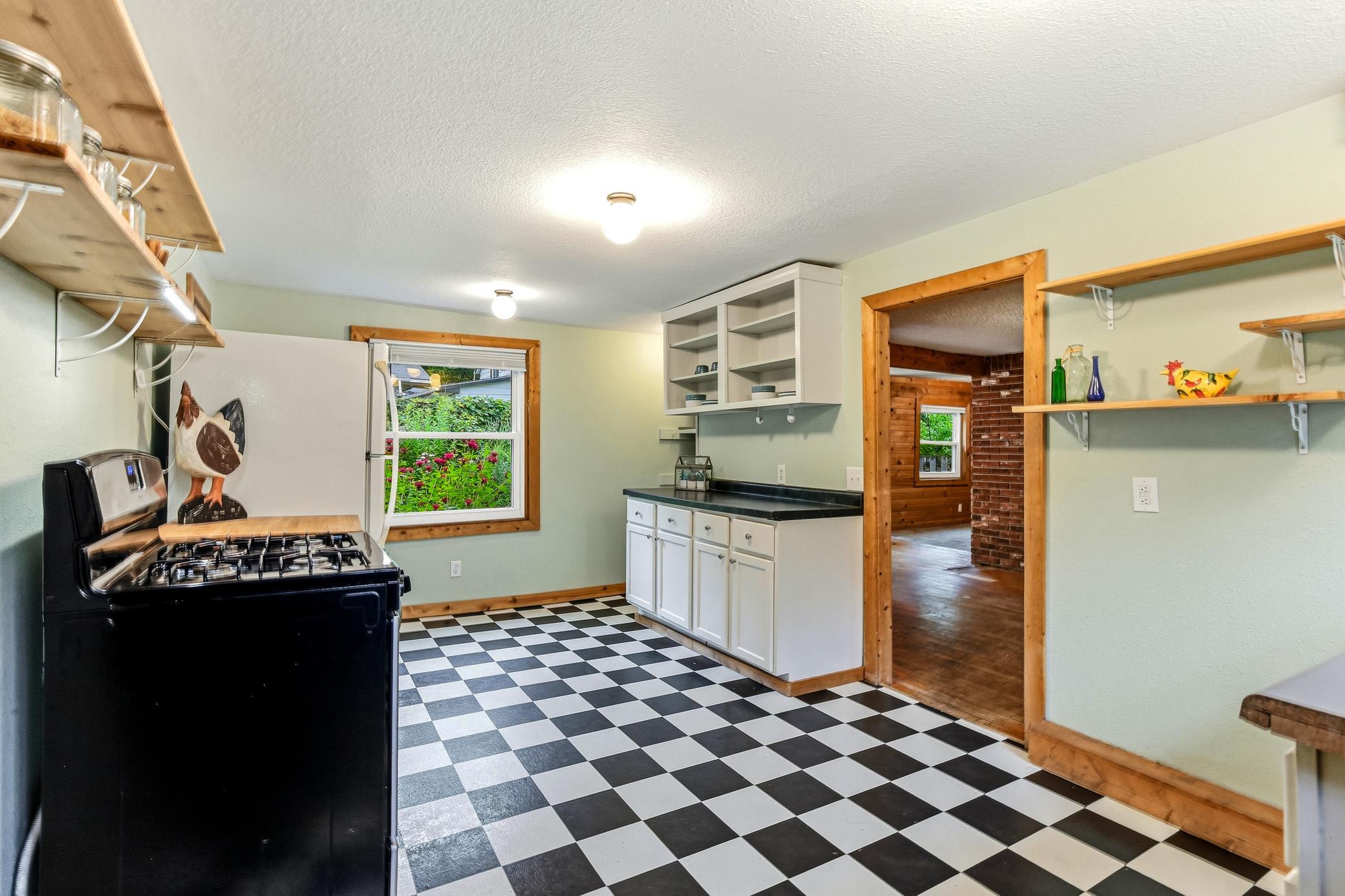 Kitchen with new gas range