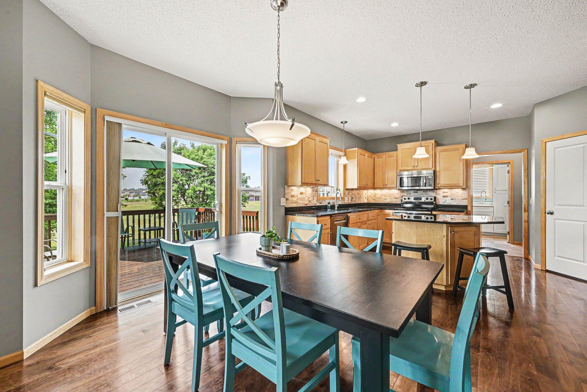 Open dining area connected to the kitchen